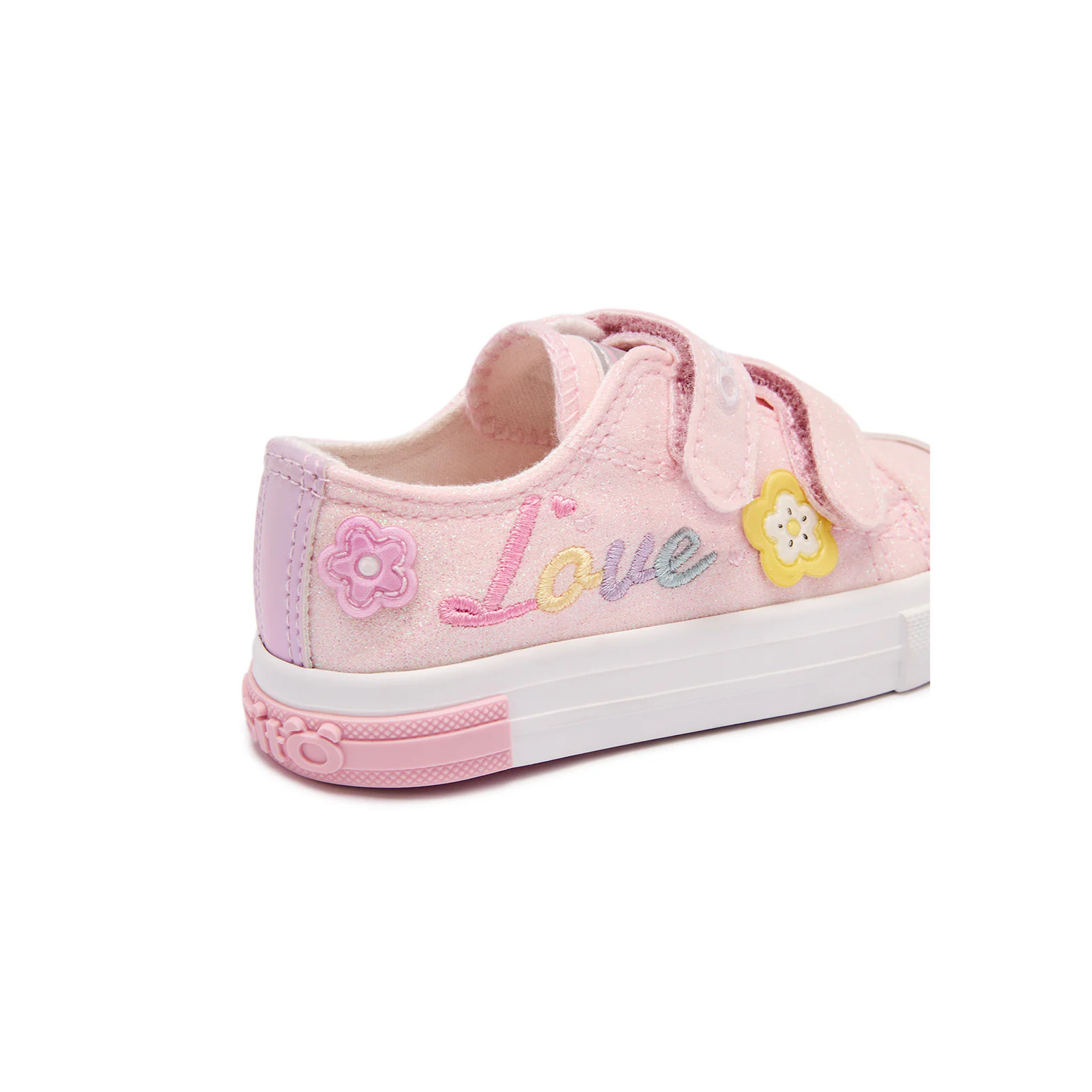 Zapatillas Bajas de Bebés Glitter Flores