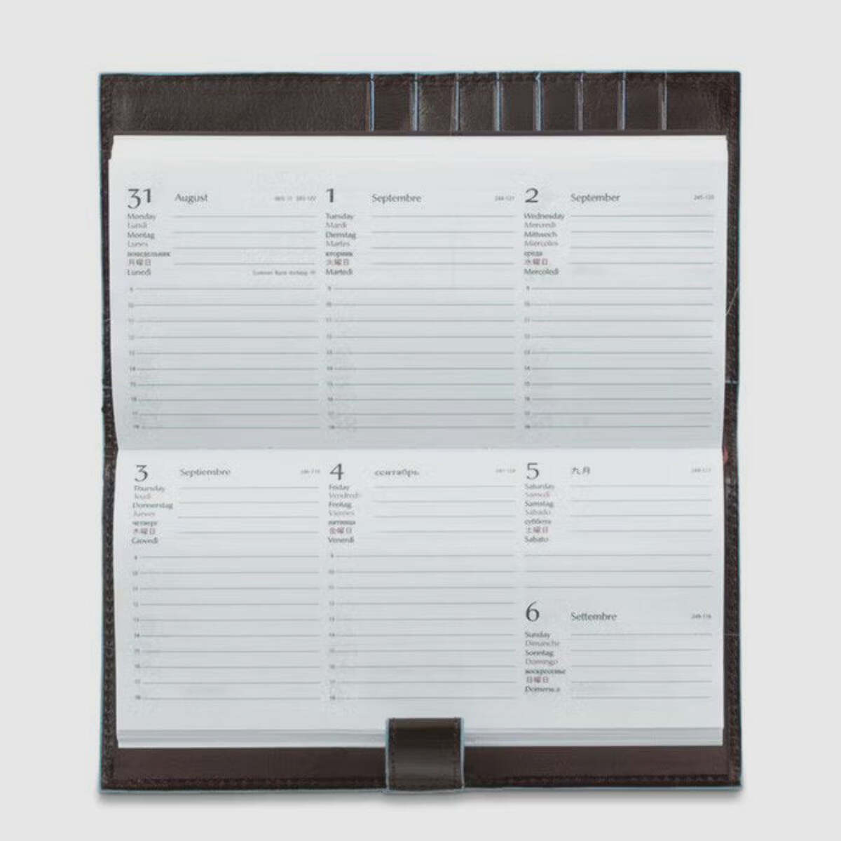Piquadro Agenda tascabile sottile in pelle