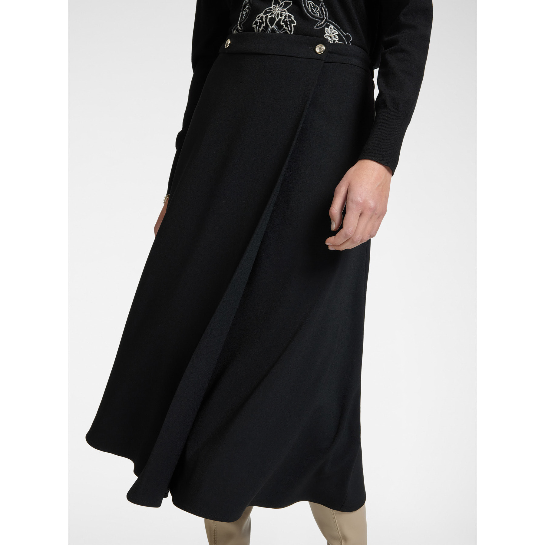 Elena Mirò - Falda cruzada - Negro