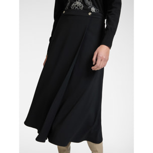 Elena Mirò - Falda cruzada - Negro