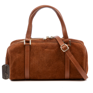 Barzio Bolso Tote Mujer.Piel auténtica Gamuza