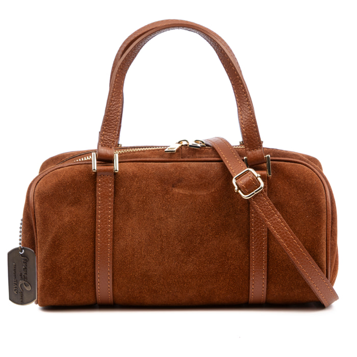 Barzio Bolso Tote Mujer.Piel auténtica Gamuza