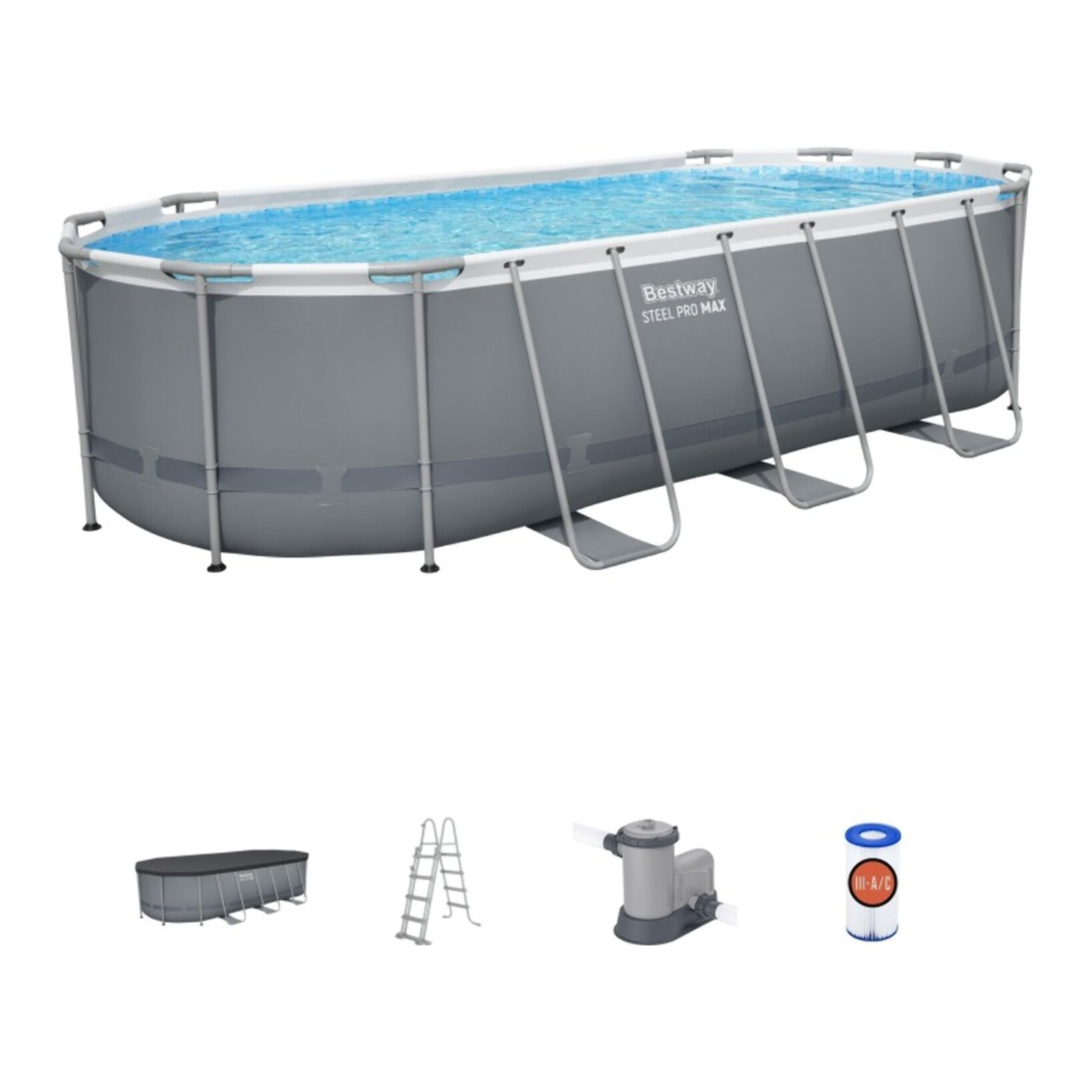 Bestway Piscine hors sol ovale Steel Pro MAX 549 x 274 x 122 cm Bestway