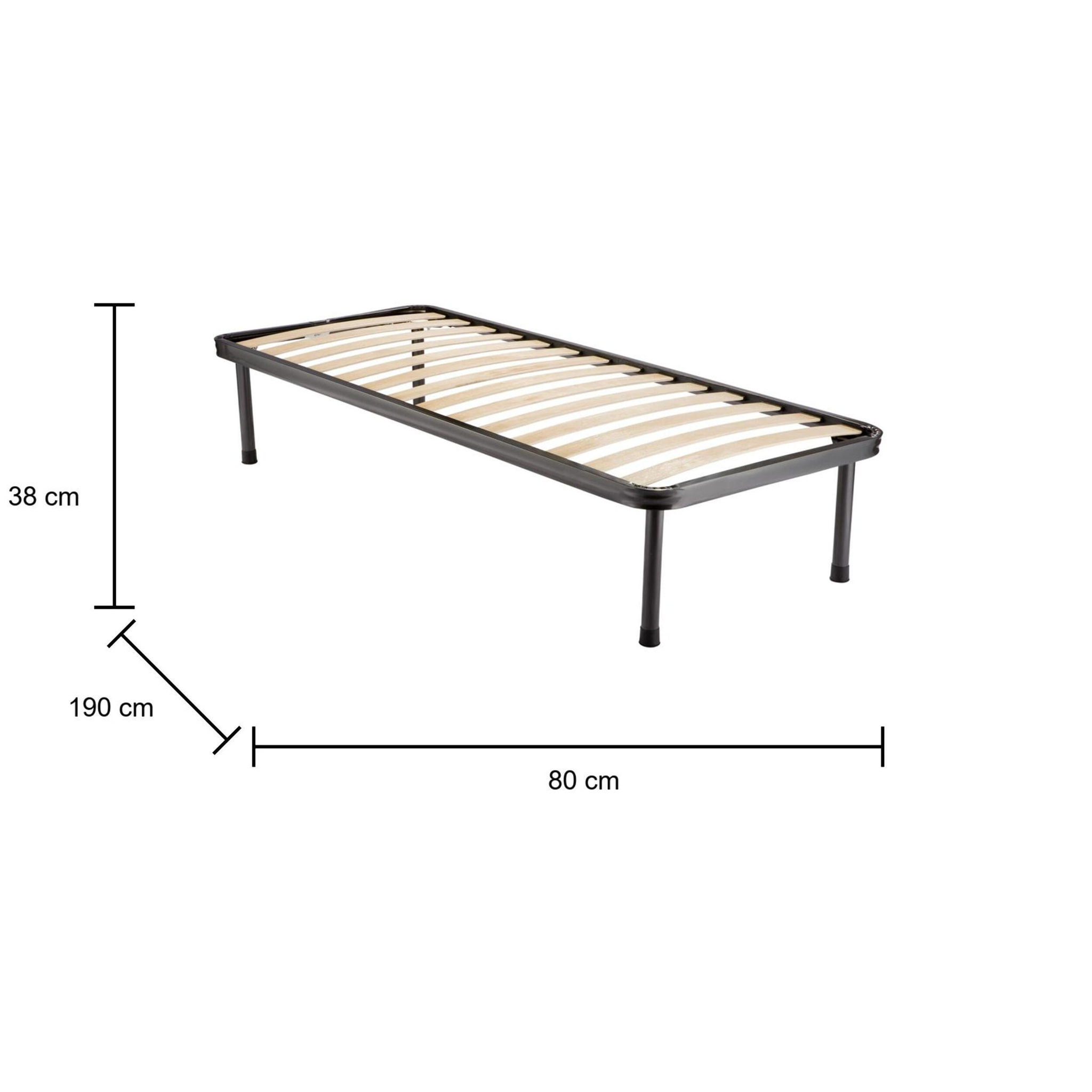 Rete letto singolo Dabbrandin, Rete ortopedica a 14 doghe, 100% Made in Italy, 80x190h30 cm