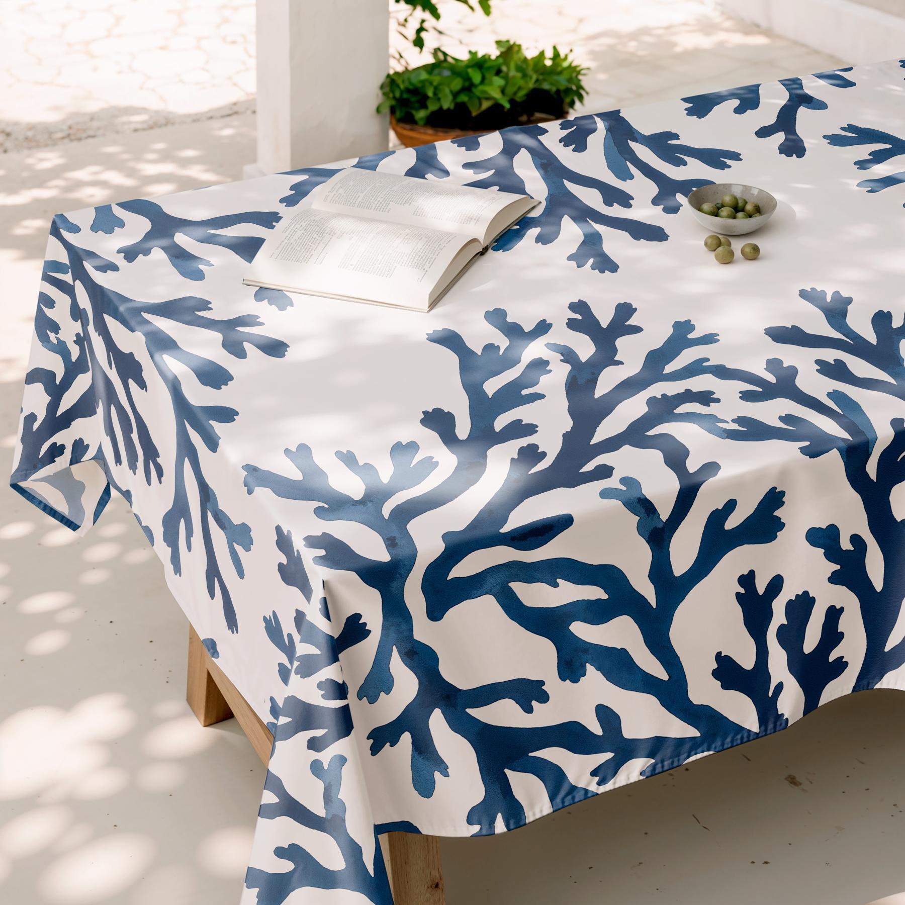 Mantel antimanchas AZURE MARINO - 100% algodón