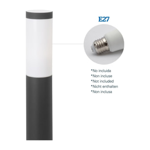 FORLIGHT Koral (6uds) Baliza Exterior para Jardín Resistente al Agua IP55. Bolardo de Acero Inoxidable Gris Urbano 23W