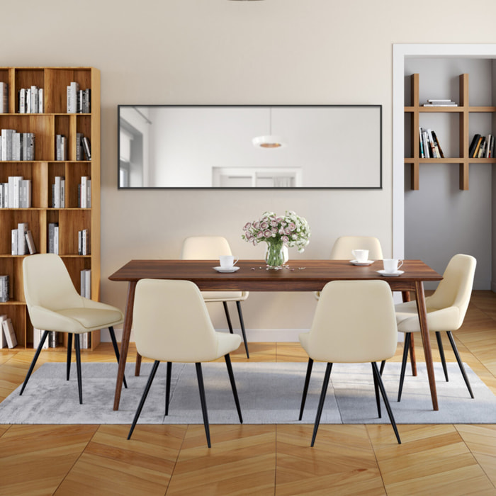 Chaises Ornella en tissu et pieds métal noirs - Beige