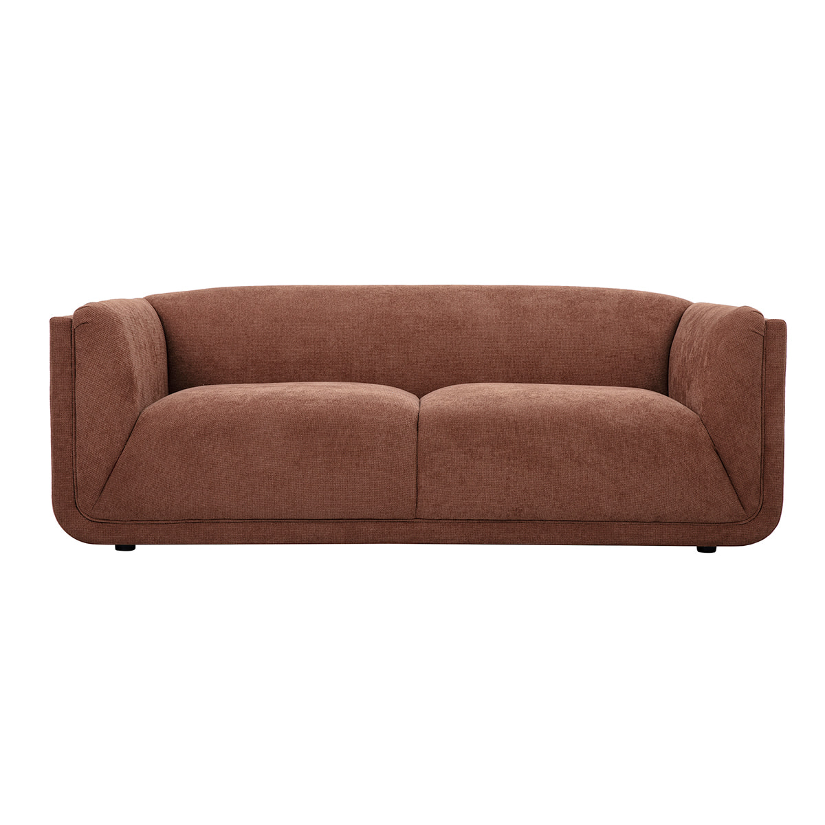 Canapé design 3 places en tissu chenille terre brûlée HOSBO