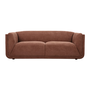 Canapé design 3 places en tissu chenille terre brûlée HOSBO
