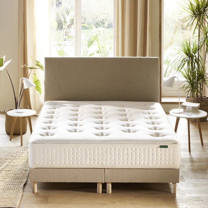 Ensemble matelas Le Latex Responsable + sommier + tête de lit