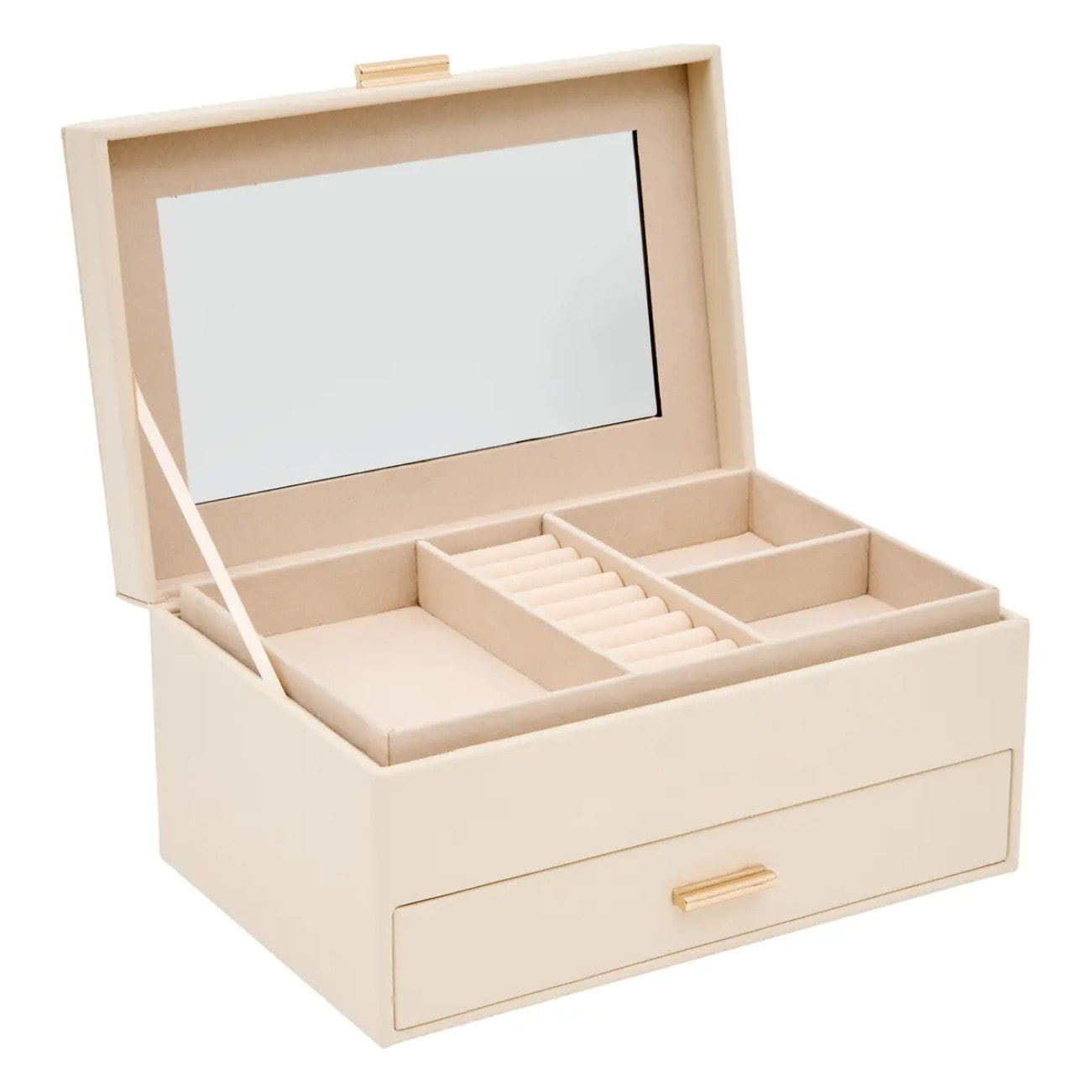Boîte à bijoux Natty rectangulaire 18,4x26,5cm 1 tiroir blanc