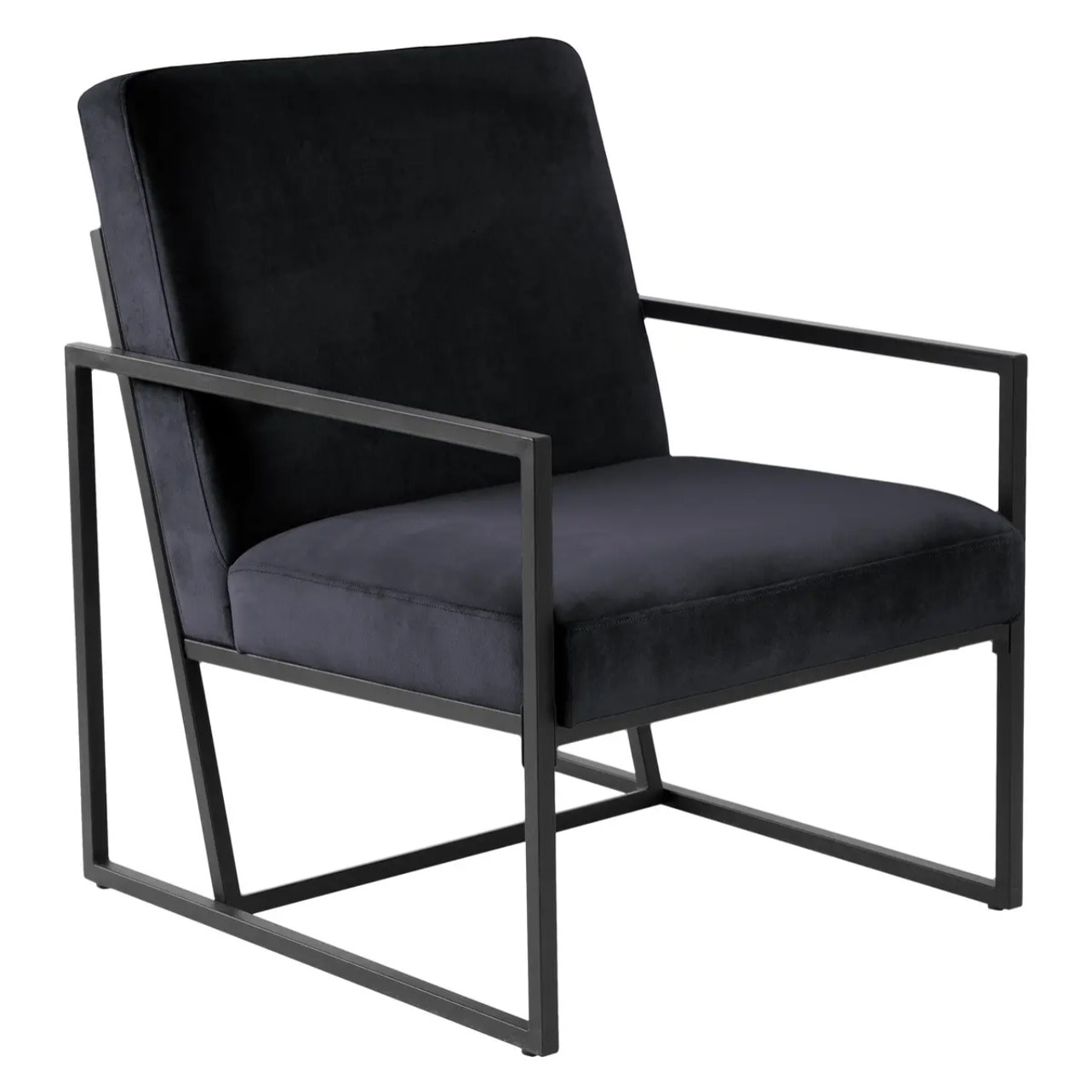 Fauteuil "Agatha" noir en velours