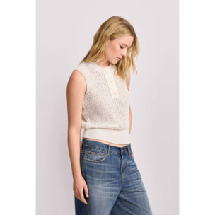 Kocca - Top in maglia lavorata Donna, Tinta unita, Girocollo