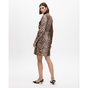 Blusa stampa animalier con dettagli tasche