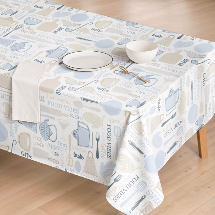 Nappe anti-taches COCINA BLEU - enduite