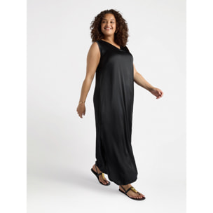 Fiorella Rubino - Vestito lungo in raso - Nero