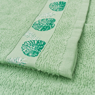 SET ASCIUGAMANI COTTON MANIA - TROPICAL - VERDE CHIARO SALVIA