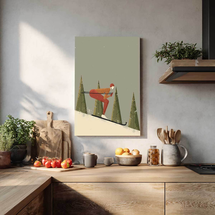 Tableau vintage Ski old school Tableau alu Dibond