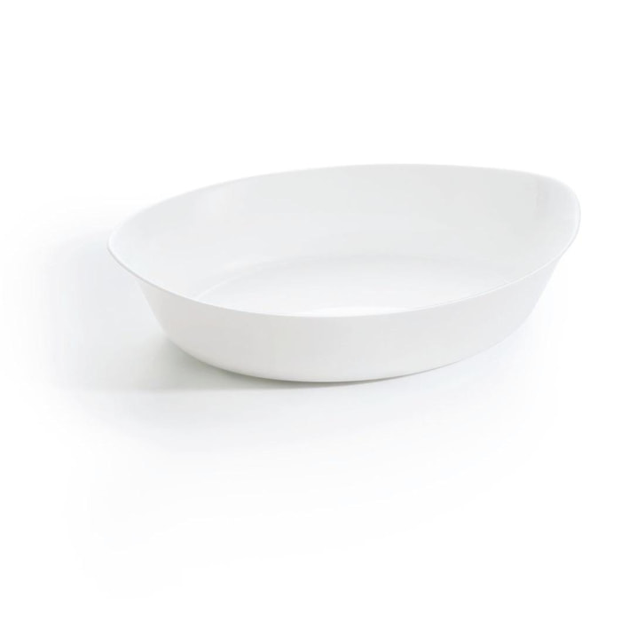 Plat à four ovale blanc 32X20cm Smart Cuisine Carine 250°C - Luminarc - Opale culinaire extra léger et résistant