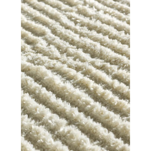 LIMA Alfombra shaggy estilo escandinavo con relieve crema, varias medidas disponibles