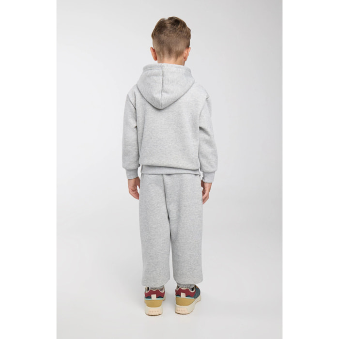 Chándal deportivo de niño afelpado sudadera y jogger ancho gris