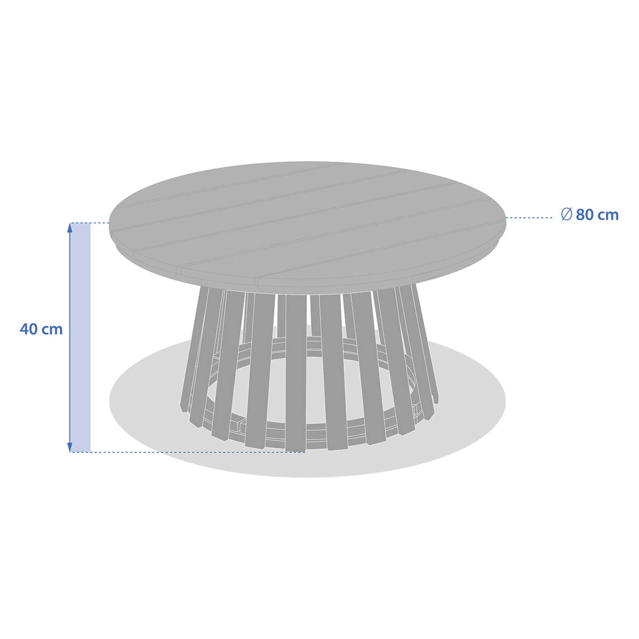 Table d appoint de jardin ronde "Osuna" 80 x 80cm en acacia