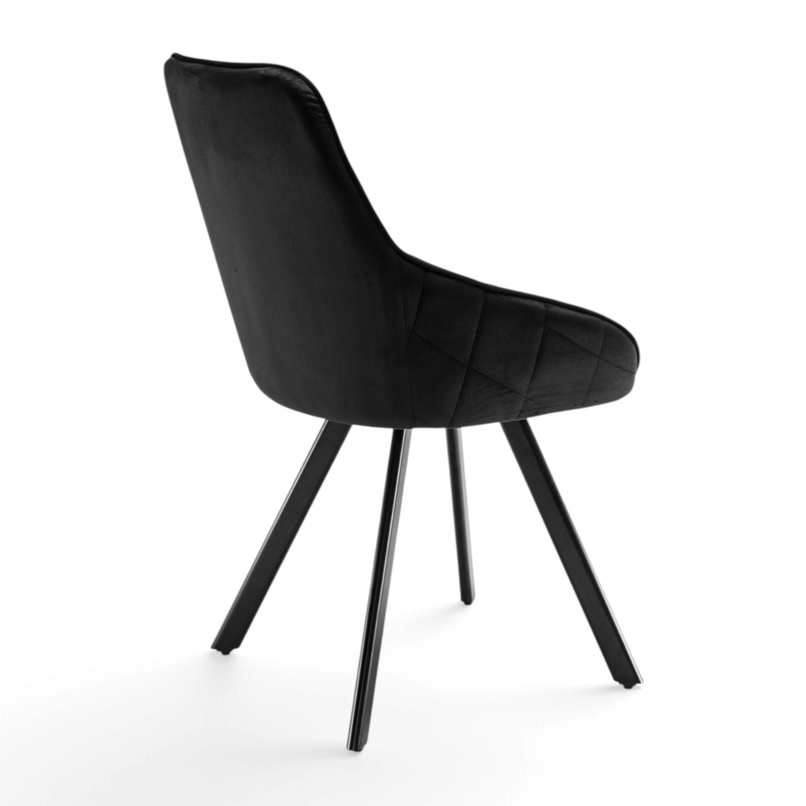 Set di 2 sedie TOLEDO in tessuto effetto velluto nero e gambe nere