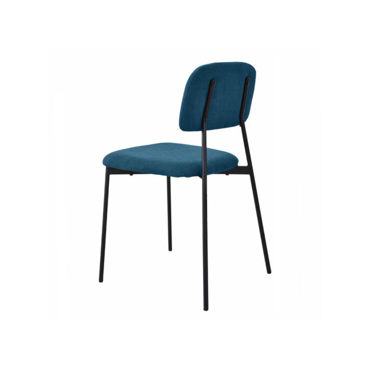 Chaise de repas en tissu doux avec 4 pieds en métal noir - MIRA