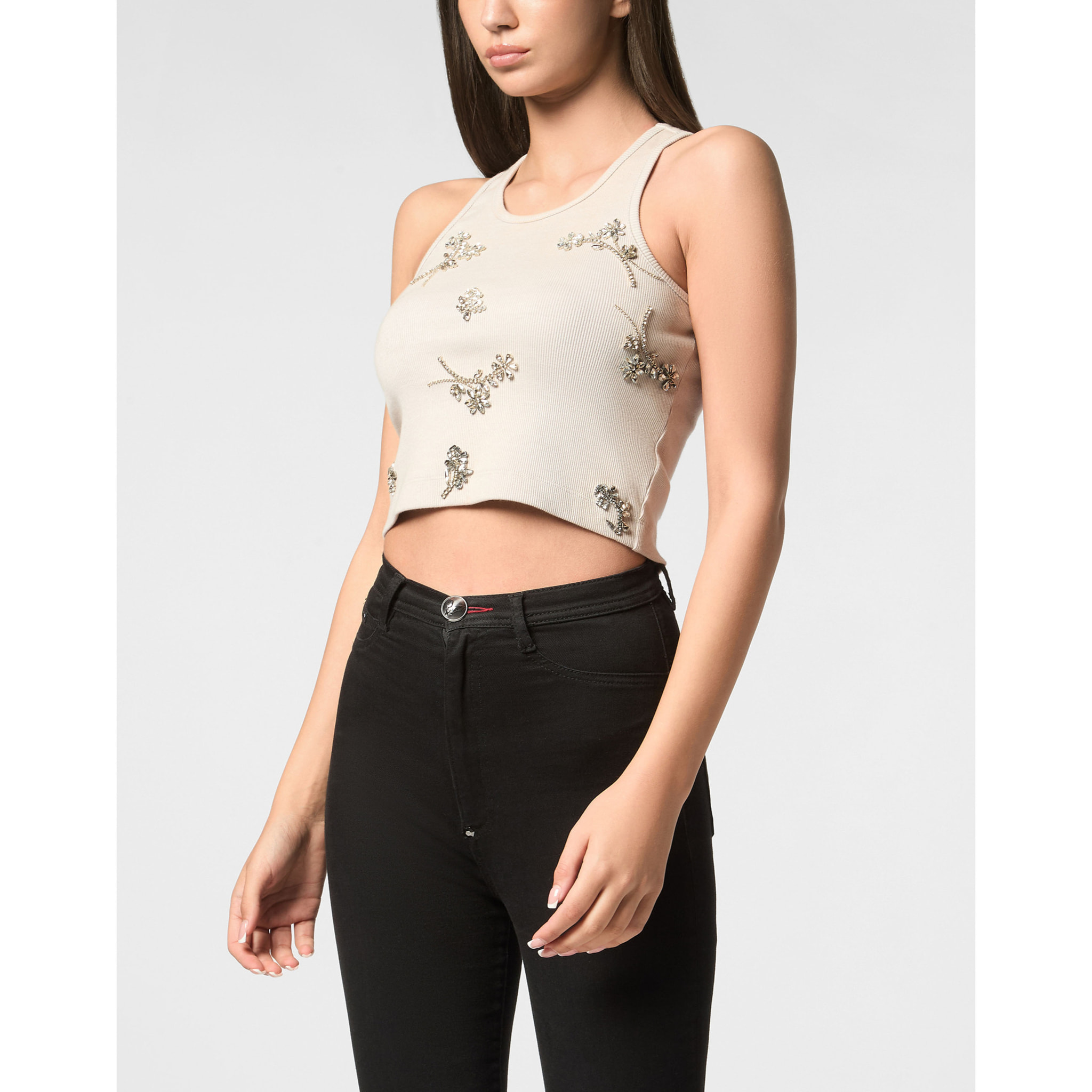 PHILIPP PLEIN Tank Top FLOWERS