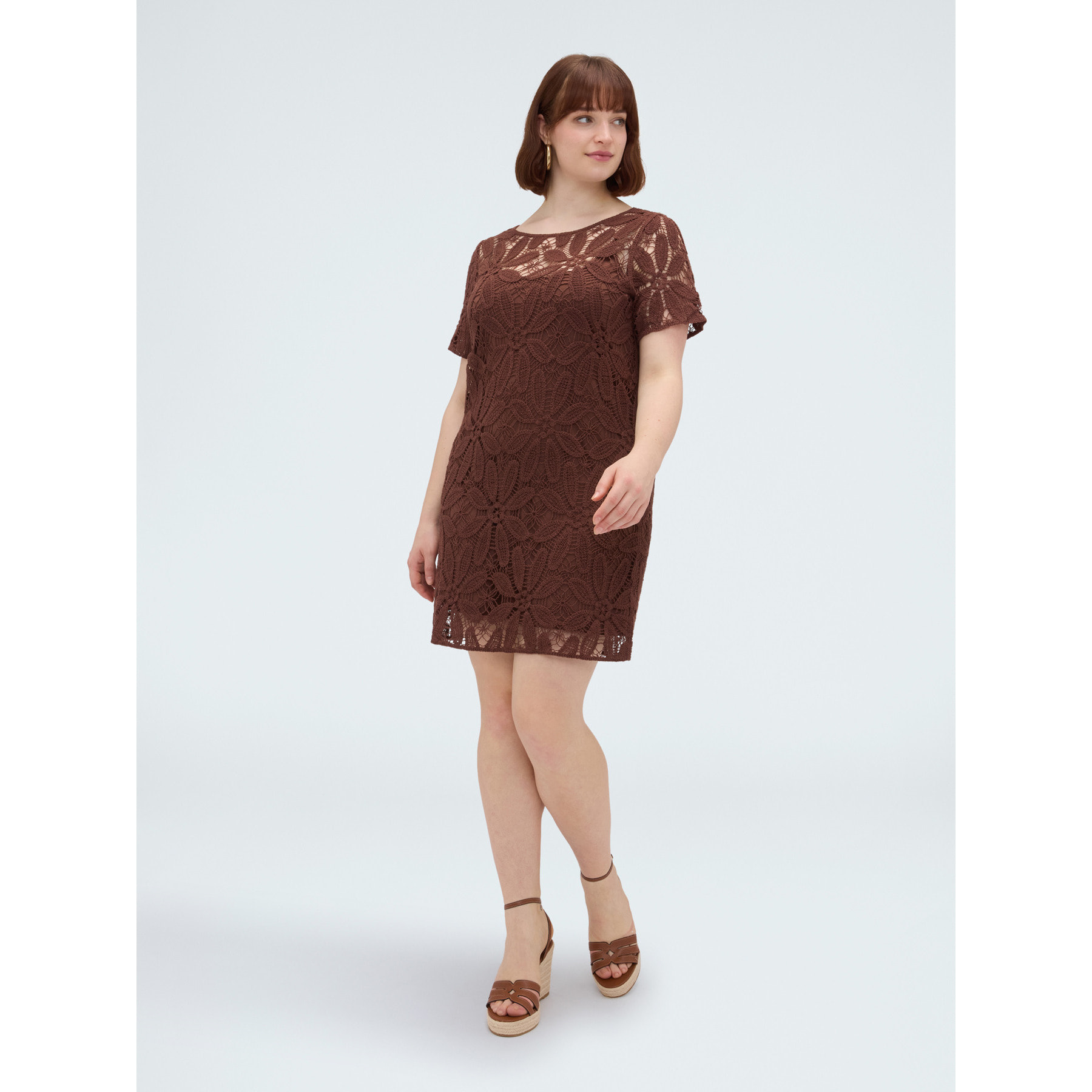 Fiorella Rubino - Vestito corto crochet - Marrone