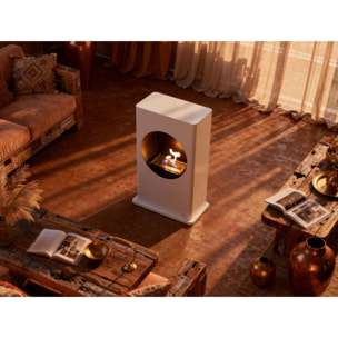 Chimenea de etanol de suelo en acero lacado blanco DIONYSUS PURLINE