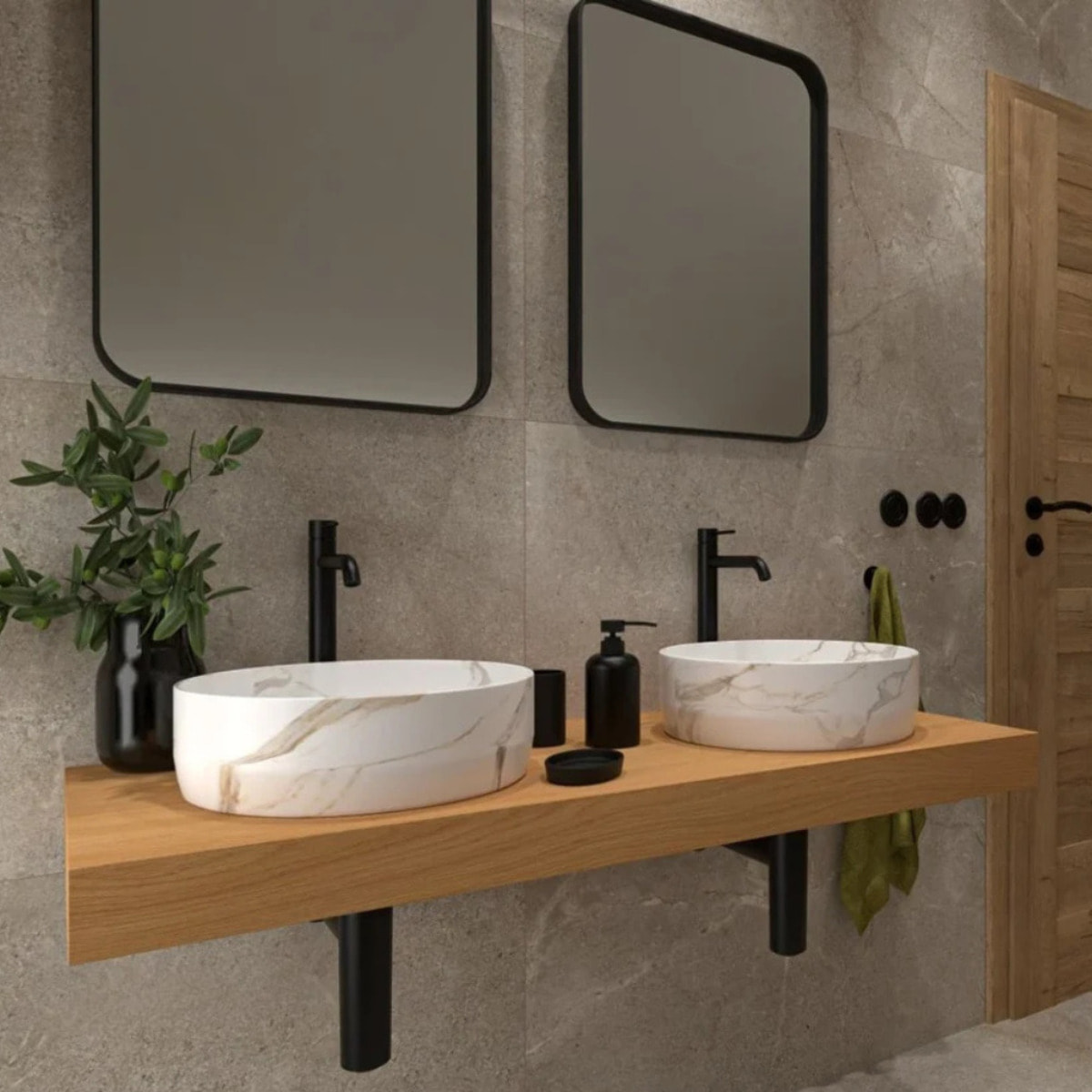 Aurum mitigeur lavabo haut inoxydable, à levier, sans vidage, noir mat SATBAUR285C avec une garantie de 5 ans