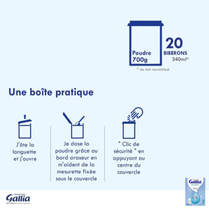 Lait en poudre Calisma 2 (700g) - Gallia de 6 à 12 Mois