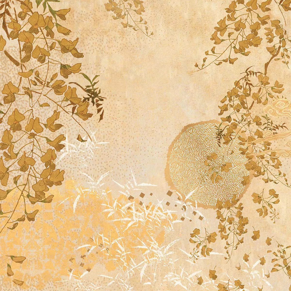 Serviette lin & coton lavé 190 g/m² imprimé jaune Soleil d'or dore