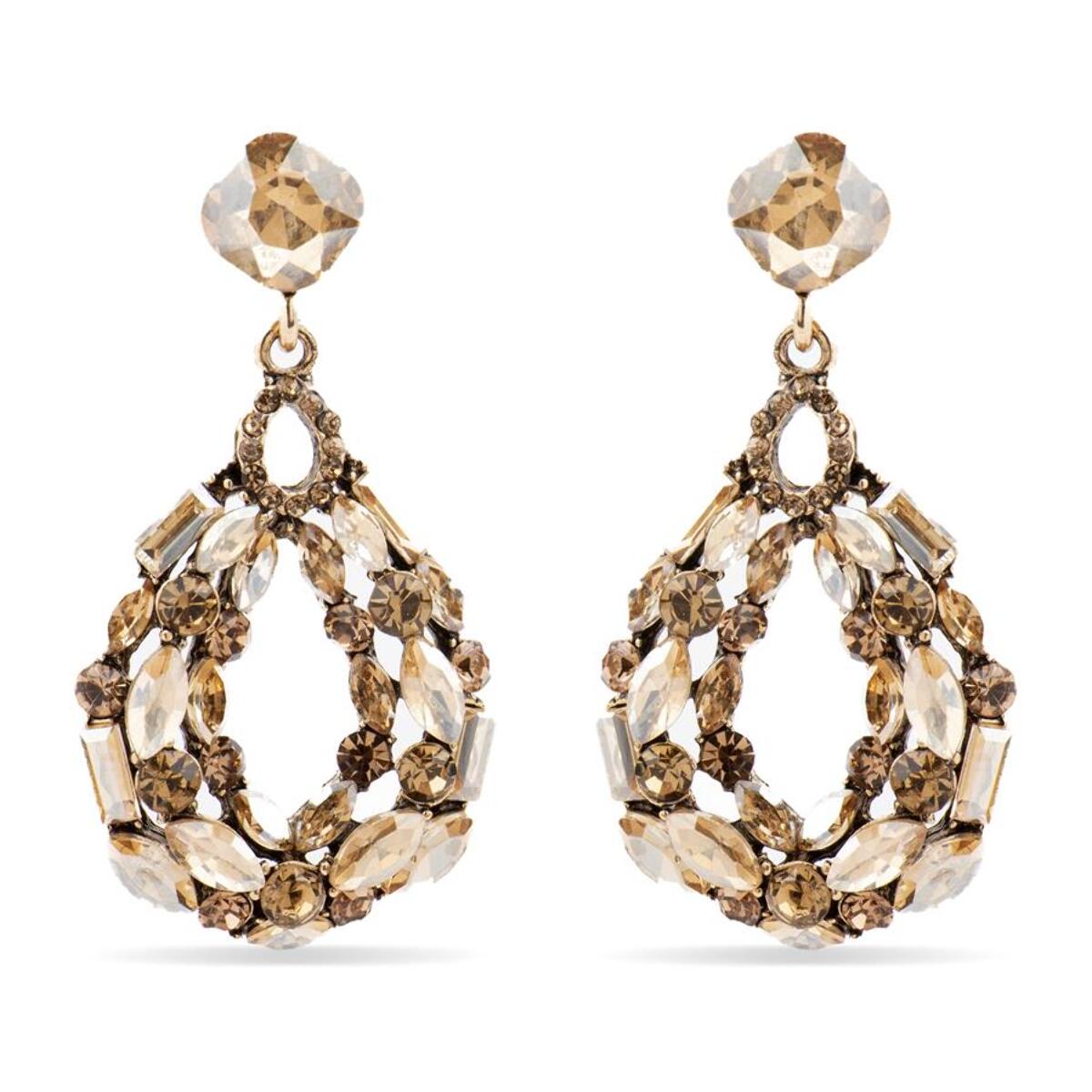 Pendientes con Cristal Multicolor acabado oro 18k