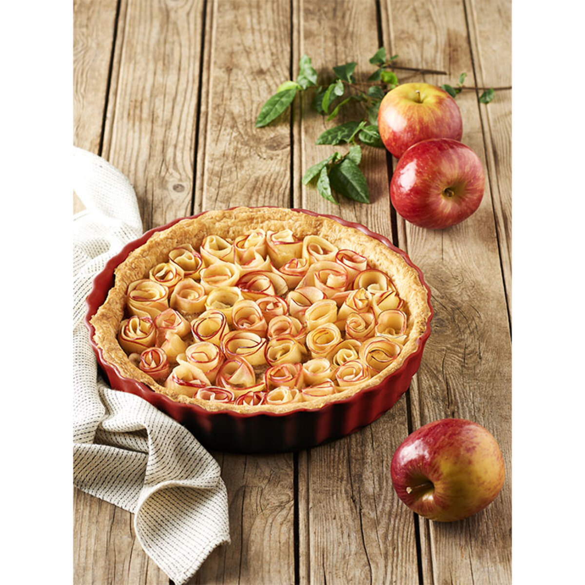 Moule à tarte festonné bleu océan 30 cm Délices