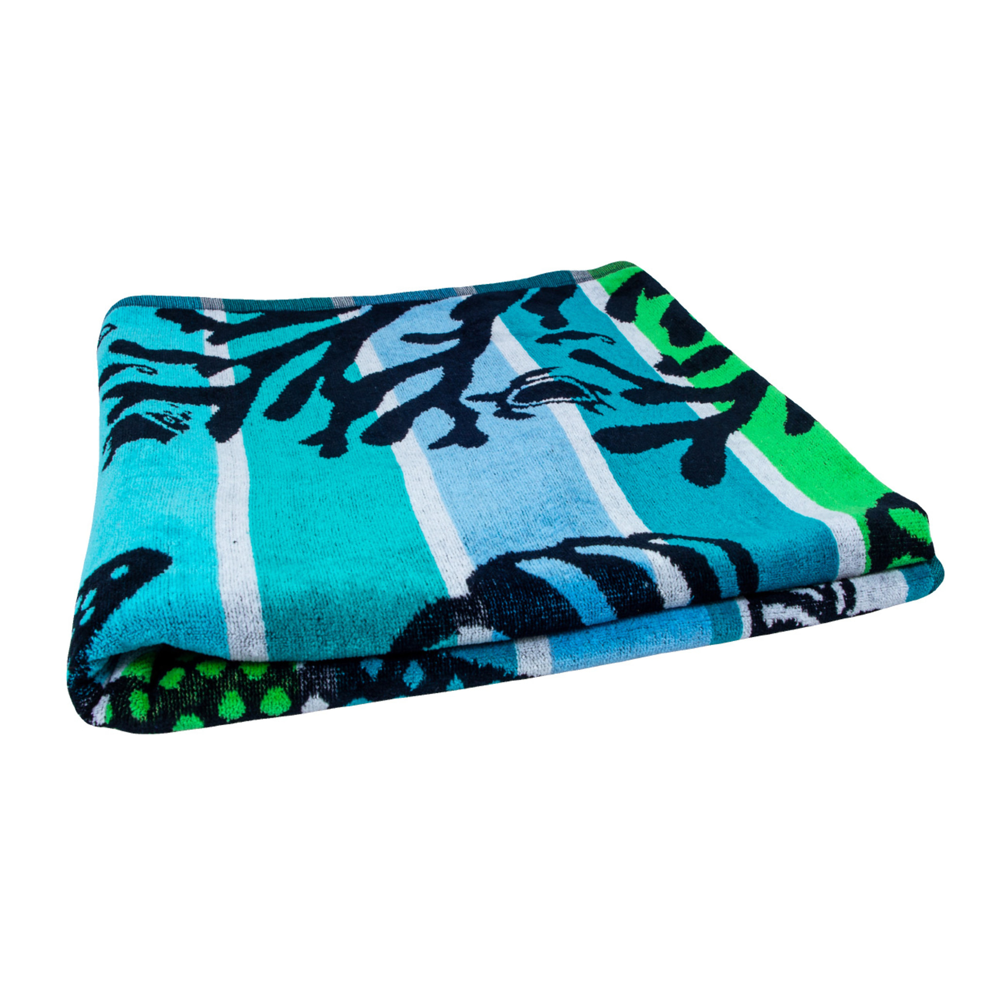 Telo Mare Spugna Jacquard Spiaggia Disegno Reef