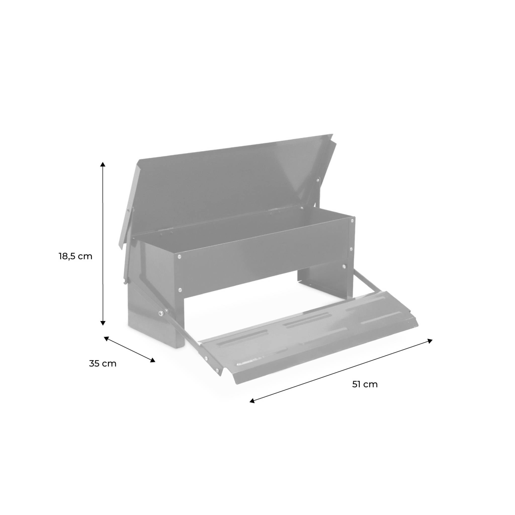 Mangeoire automatique pour poules - distributeur à pédale - capacité de 5kg - acier galvanisé