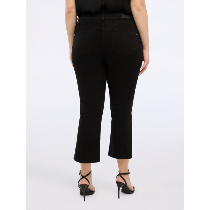 Fiorella Rubino - Jeans kick flare lavado oscuro - Negro