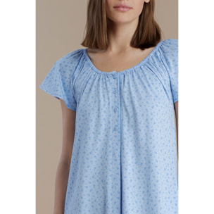 Camicia da notte donna in cotone con manica corta e apertura sul davanti articolo little flower Noidinotte