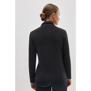 Maglietta termica con colletto sportivo nero