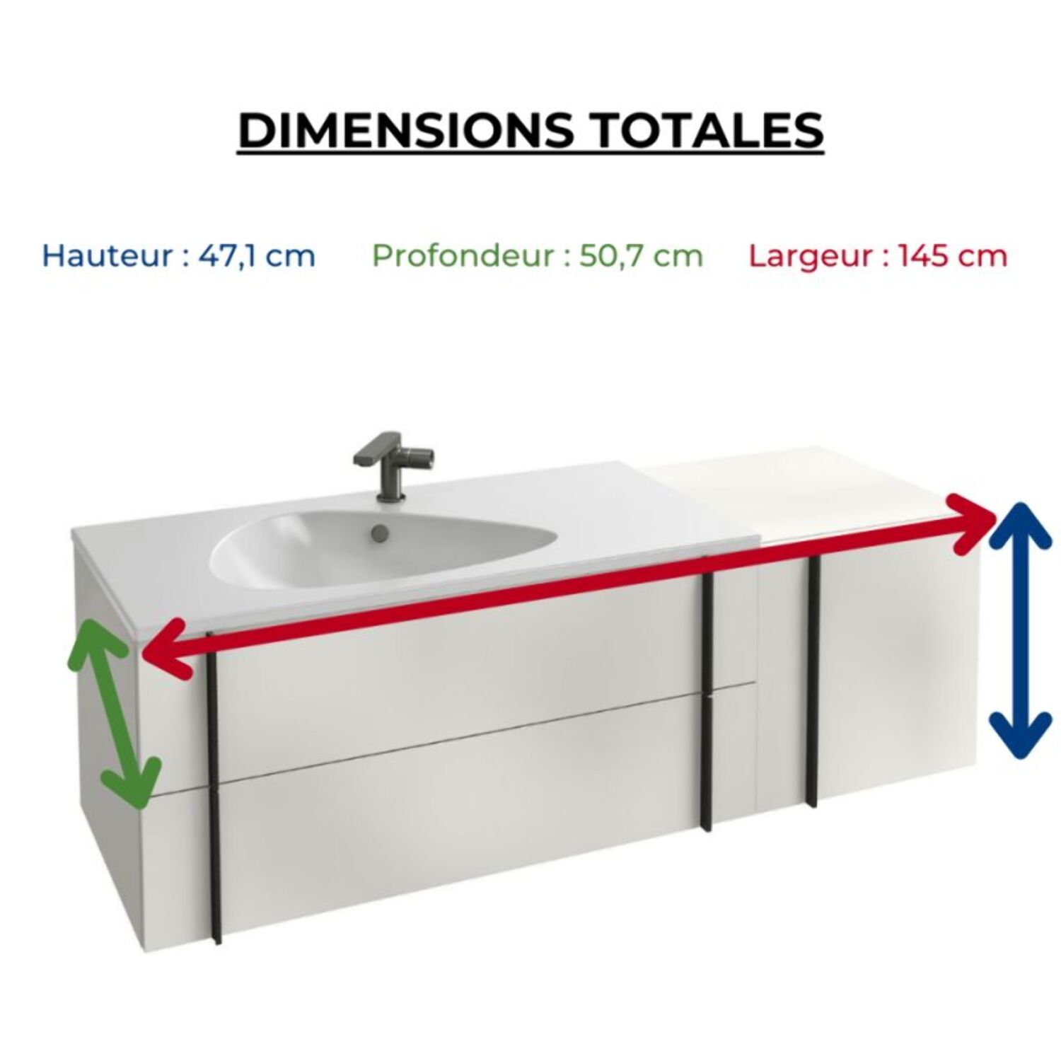 Meuble vasque Nouvelle Vague blanc