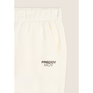 Pantaloni Regular Fit in French Terry con Polsini in Costina