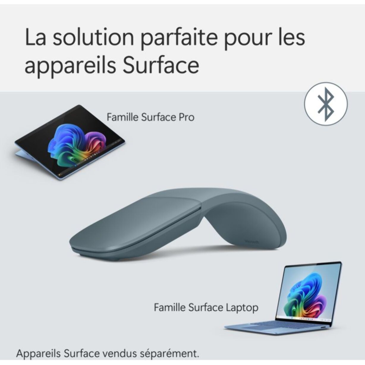 Souris sans fil MICROSOFT Surface Arc Mouse | Bleu Océan
