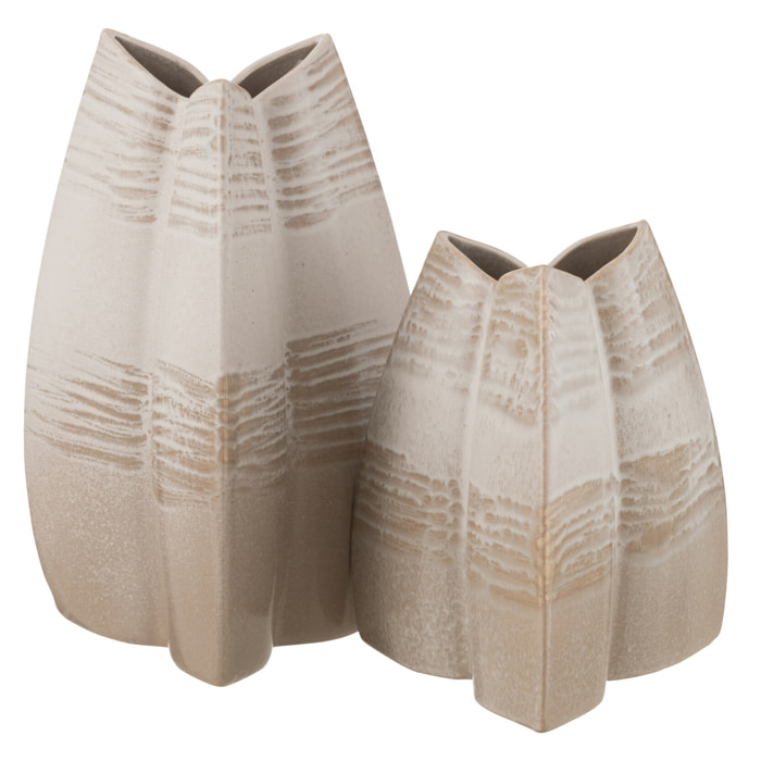 J-Line vase Abstrait Tripode - argile - beige - large