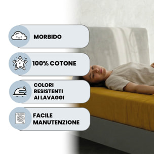 LENZUOLO SOTTO CON ANGOLI MAX COLOR, 100% COTONE MADE IN ITALY