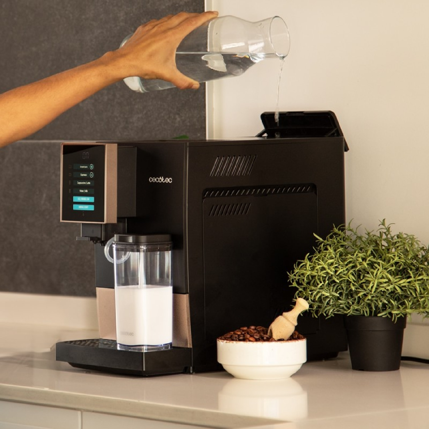 Cecotec Cafetera Superautomática Cremmaet Compactccino Black Rose
