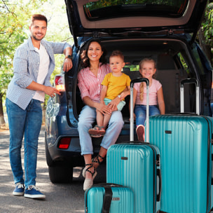 Juego De Maletas Rígidas Abs Itaca Sevron Verde Menta