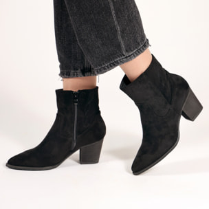 Stivaletti texani in simil pelle scamosciata con ricamo