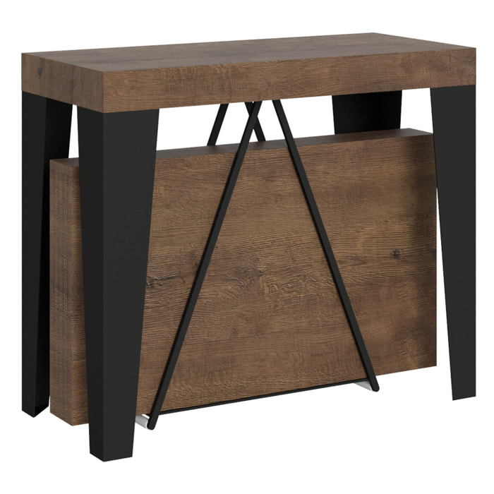 Consolle allungabile 90x40/300 cm Algo noce telaio antracite